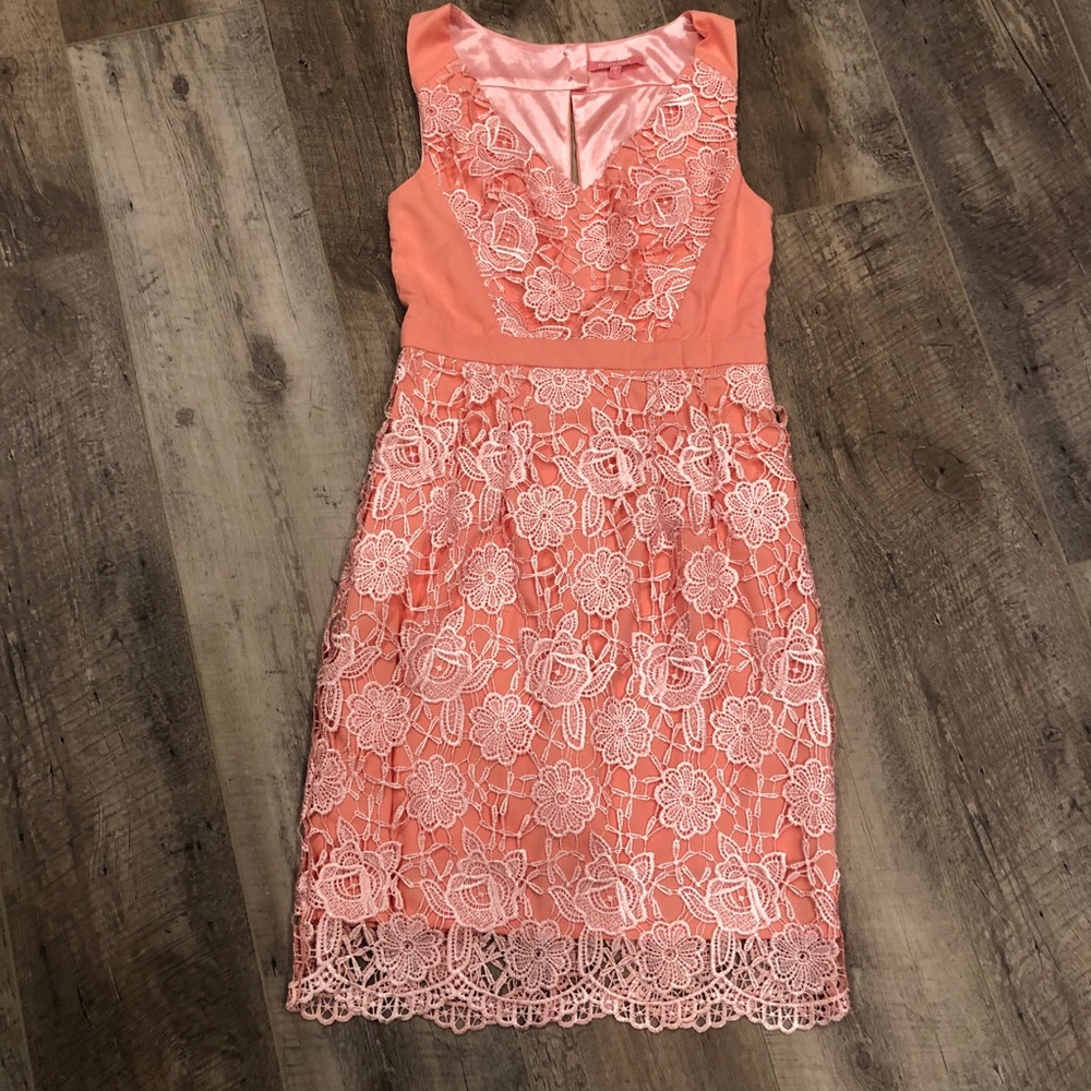Peach floral dress